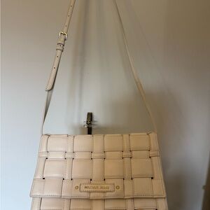 Michael Kors Beige Woven Crossbody Bag